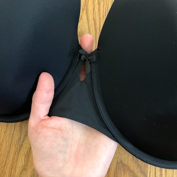 TORRID Plus Size Perfect T-Shirt Bra Solid Black Bow w/ Cutout Underwire 44DDD - Picture 7 of 16